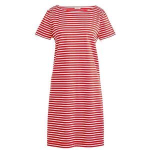 J. Crew Dress Red White & Striped Knit White Ruffle Trim Sleeve Dress Size S